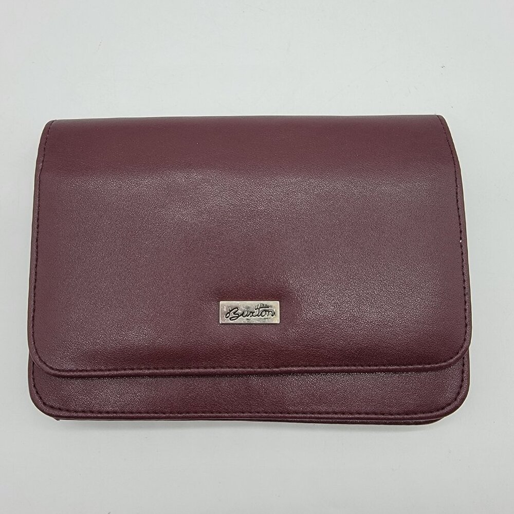 Buxton Wallet Coin Purse Red Leather Western Style Large